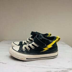 Converse Malden Street Mid Top Black And Yellow Suede Sneaker Boys Size 12